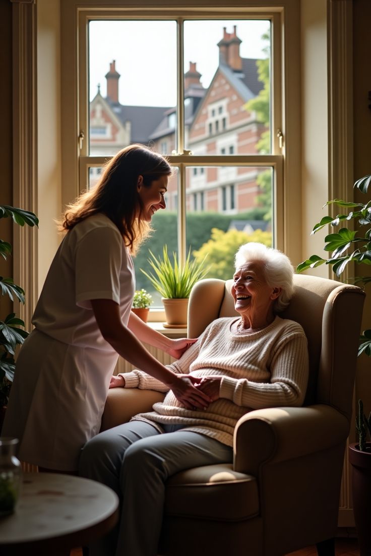 Cuidadoras de adultos mayores con cama o retiro